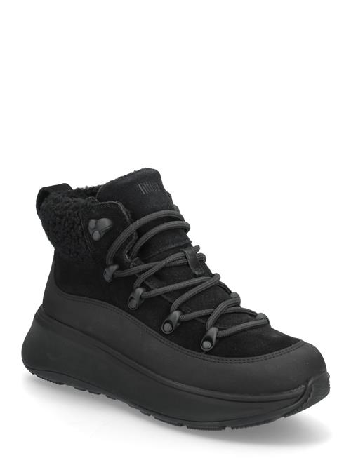 FitFlop | F-Mode Teddy-Collar Warm Suede Lace-Up Booties | EU37