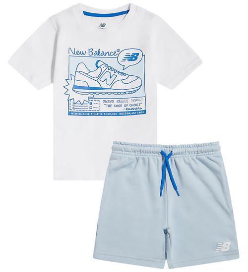 New Balance Shortssæt - Graphic - Bright White/yseblå