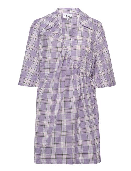 GANNI | Seersucker Check Mini Wrap Dress | S/M
