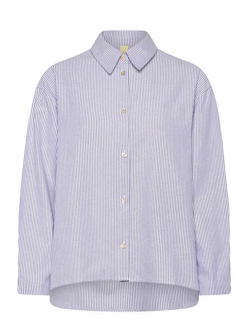Brixtol Textiles | Stella Dark Navy White Stripe | S