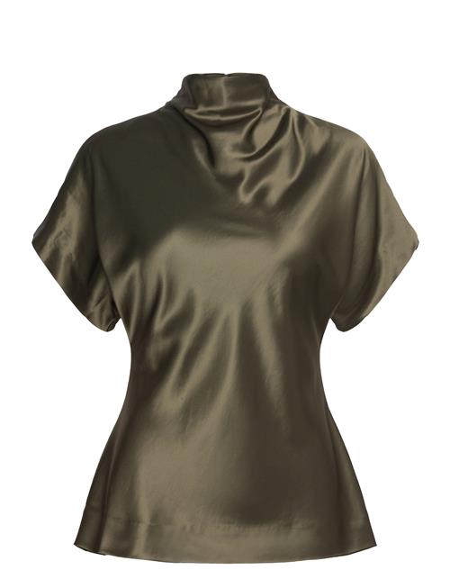 Malina | Otilia Draped Half Polo Top | L