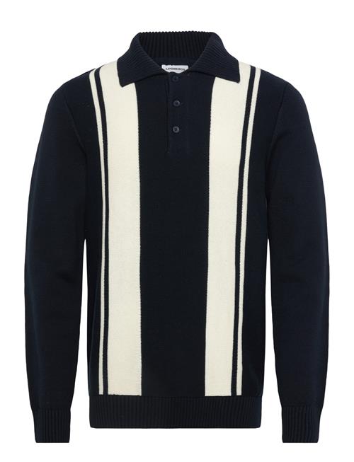 Lindbergh | Knitted Block Stripe L/S Polo | XXL