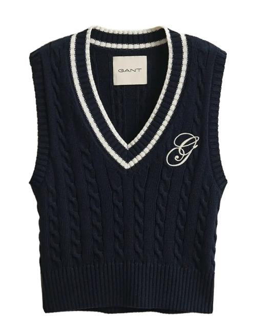 GANT | Contrast Cotton Cable V-Neck Vest | M