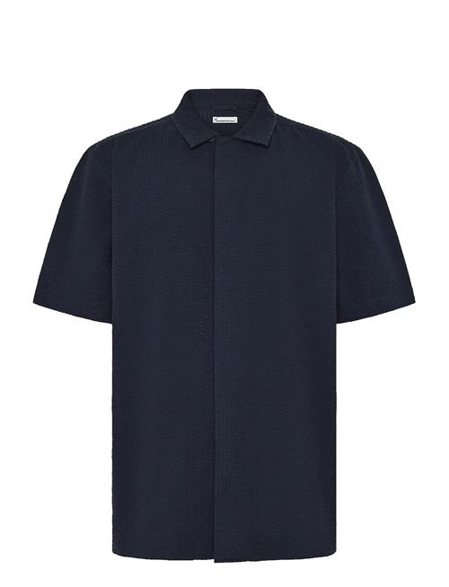 Knowledge Cotton Apparel | Relaxed Seersucker Short Sleeve Shi | XL