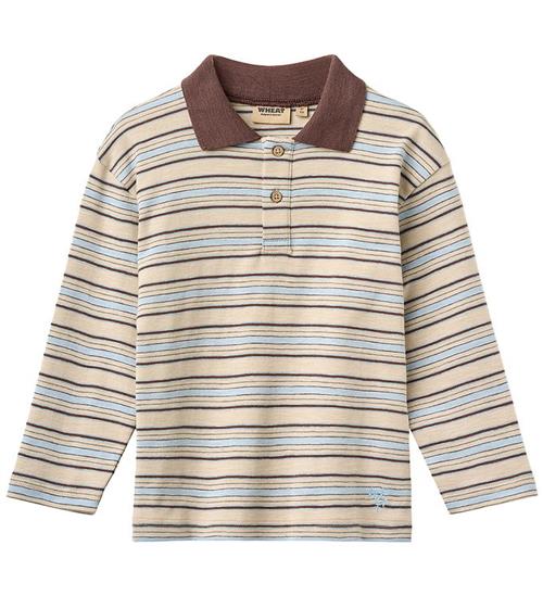 Wheat Polobluse - Fred - Multi Blue Stripe