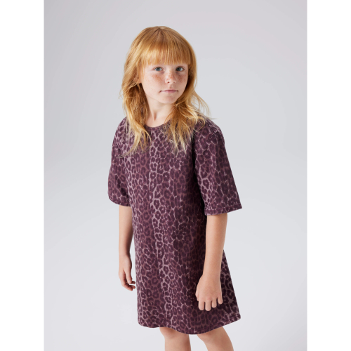 NAME IT Twill Kjole Leo Burgundy Leo