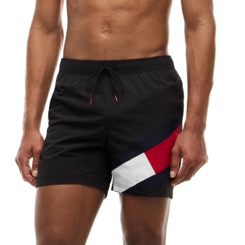 Tommy Hilfiger Badebukser Solid Flag Swim Shorts Sort nylon Small Herre