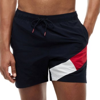 Tommy Hilfiger Badebukser Solid Flag Swim Shorts Mørkblå nylon Large Herre