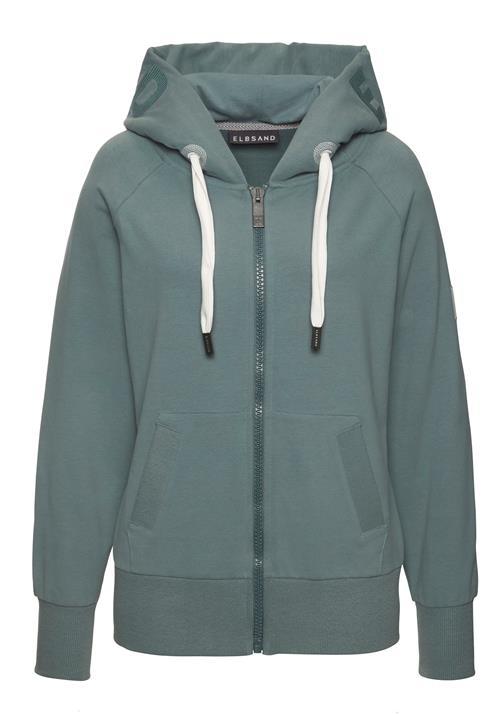 Elbsand Sweatjakke  ecru / grøn