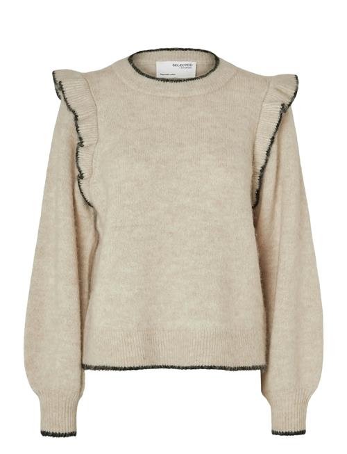 Selected | Slfalva Frills Ls Knit O-Neck | XL