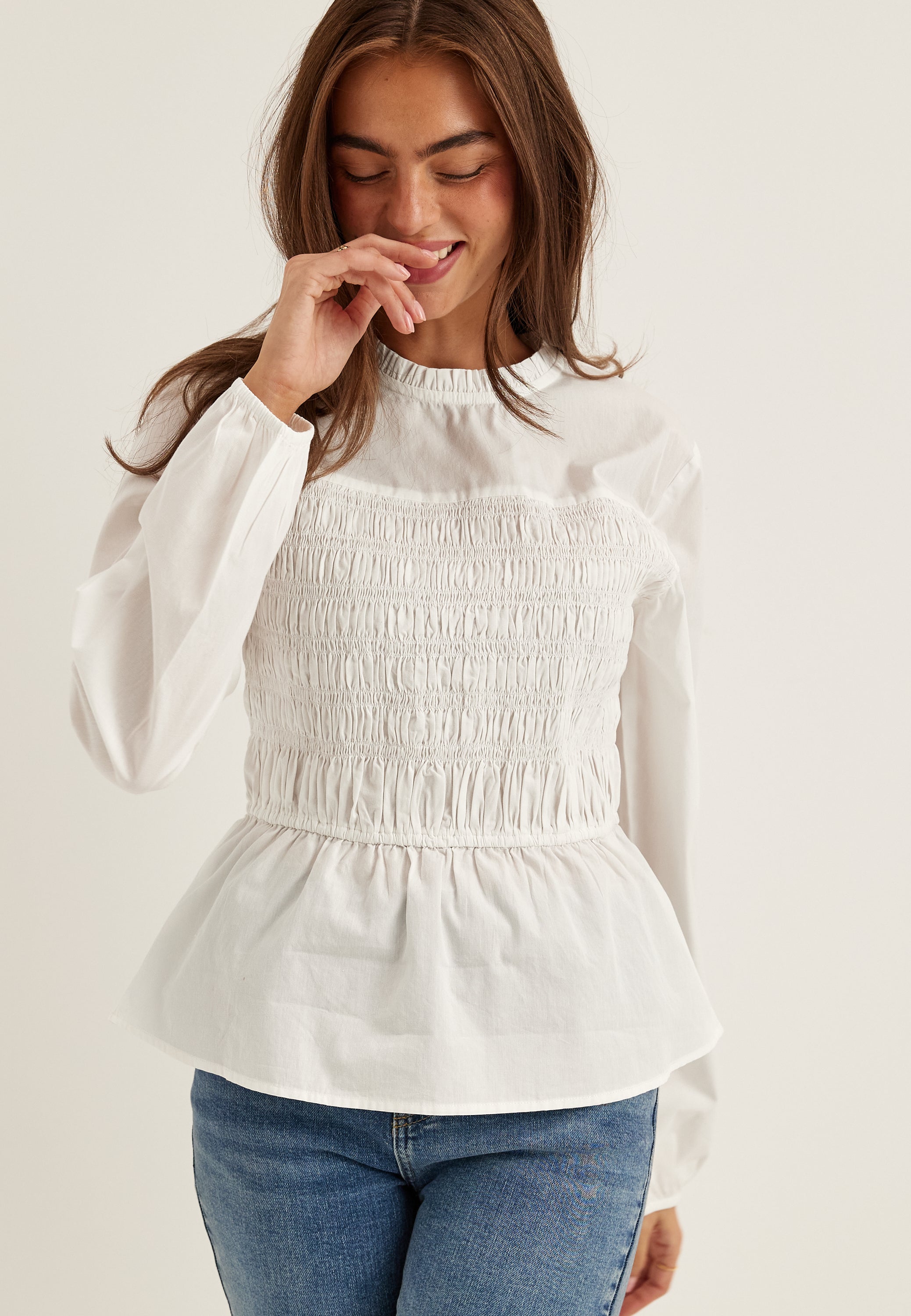 BUBBLEROOM Smock Cotton Blouse
