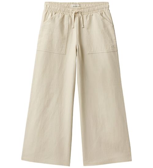 Calvin Klein Bukser - Wide Leg - OatmealGREY