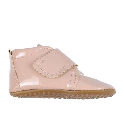 Se Pom Pom Hjemmesko - Velcro Scallops - Dusty Rose Patent hos KidsWorld