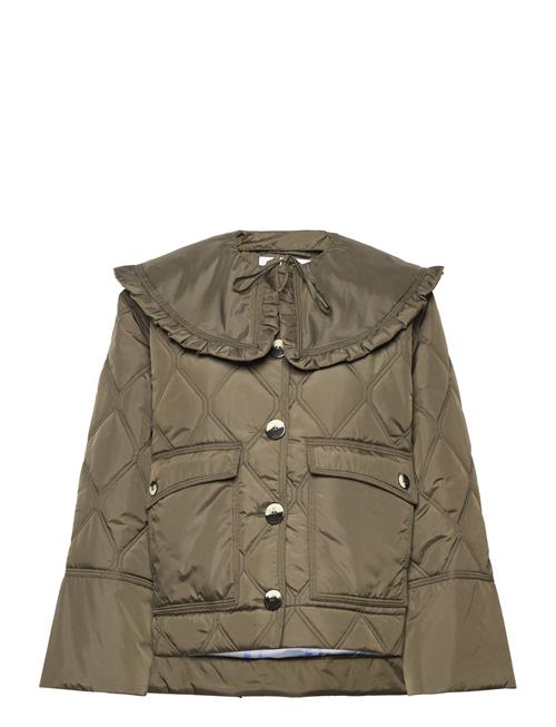GANNI | Ripstop Quilt Frill Collar Jacket | 38