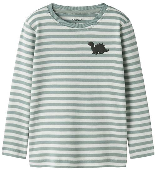 Name It Bluse - Noos - Slim - NmmVilly - Green Milieu/Dinosaur