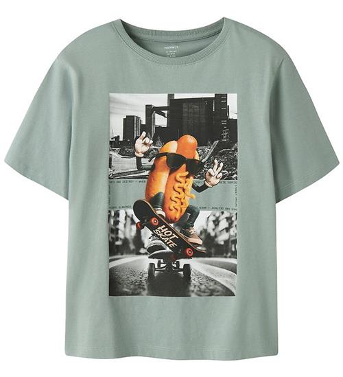 Name it T-shirt - NkmVoto - Green Milieu/Hotdog
