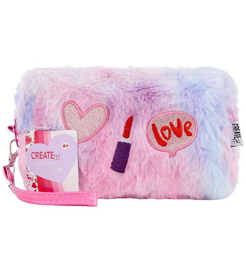 Create It Makeup Taske - Furry - Lilla/Blå/Rose