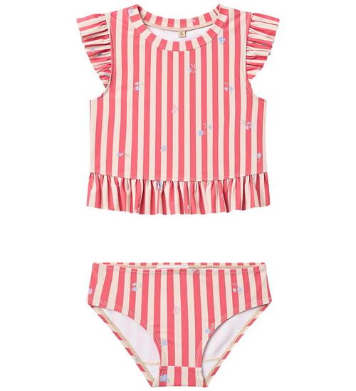 Wheat Bikini - Alma - Red Stripe Flowers