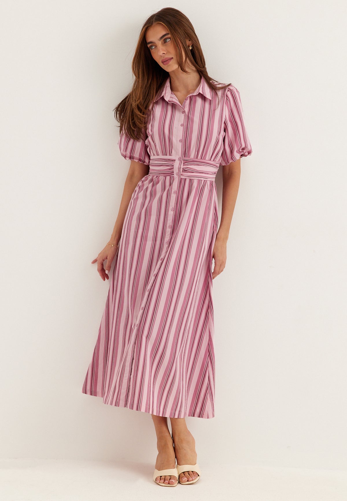 BUBBLEROOM Waist Detail Cotton Dress