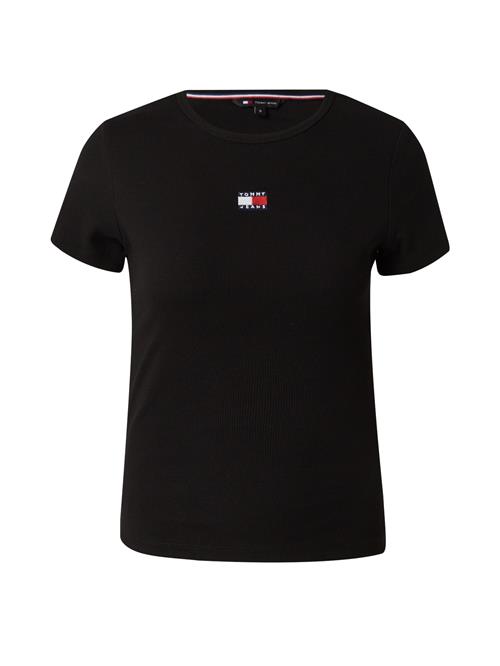 Tommy Jeans Shirts 'Tommy Badge Slim'  rød / sort / hvid