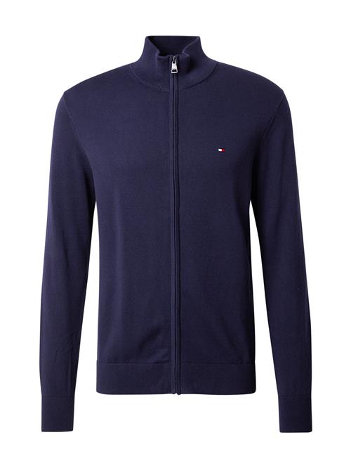 TOMMY HILFIGER Cardigan 'Flag Embroidery Zip-thru'  navy