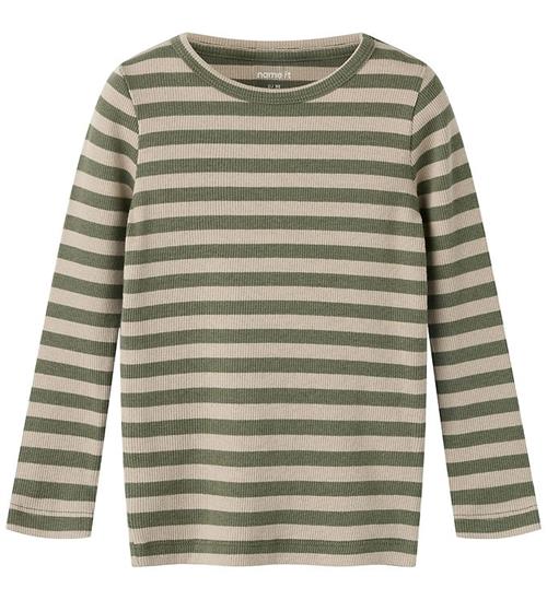 Name It Bluse - Rib - Noos - NmnBanio - Dusty Olive/Pure Cashmer