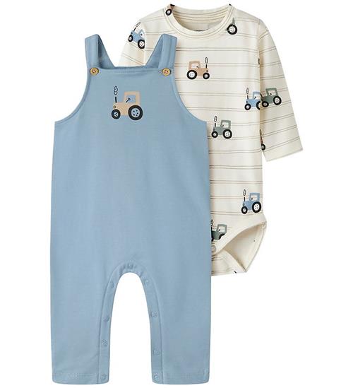 Name It Smækbukser m. Body l/æ- NbmVonne - Antique White/Tractor