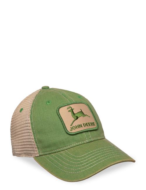 American Needle | Stone Washed Logo Mens Cap Ivory - Dark Green John Deere | ONE SIZE