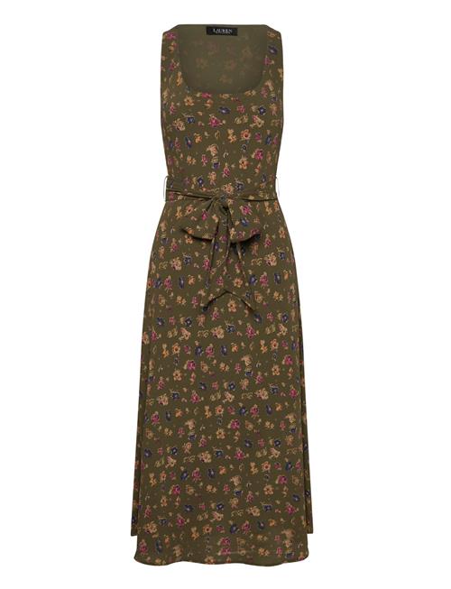 Lauren Ralph Lauren | Floral Belted Crepe Sleeveless Dress | 40