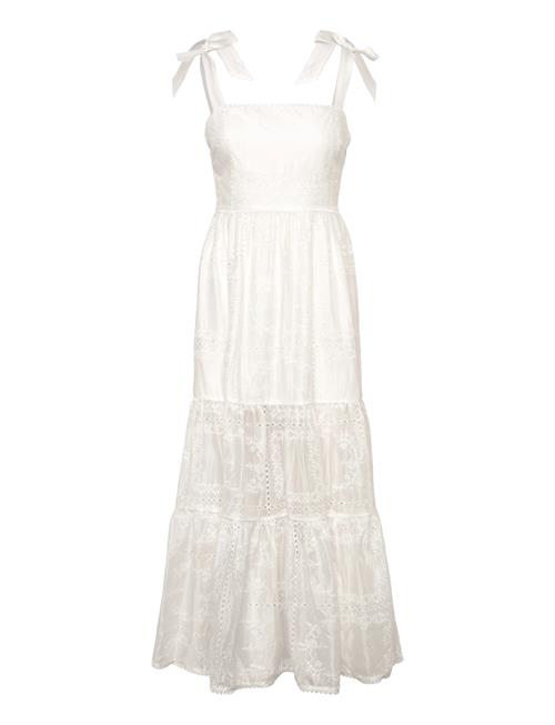 Malina | Adri Embroidered Tie Strap Maxi Dress | 40