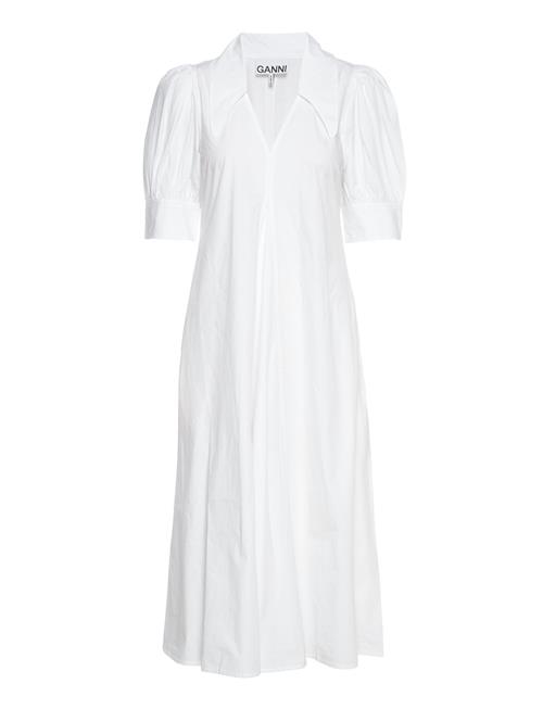 GANNI | Cotton Poplin V-Neck Maxi Dress | 38