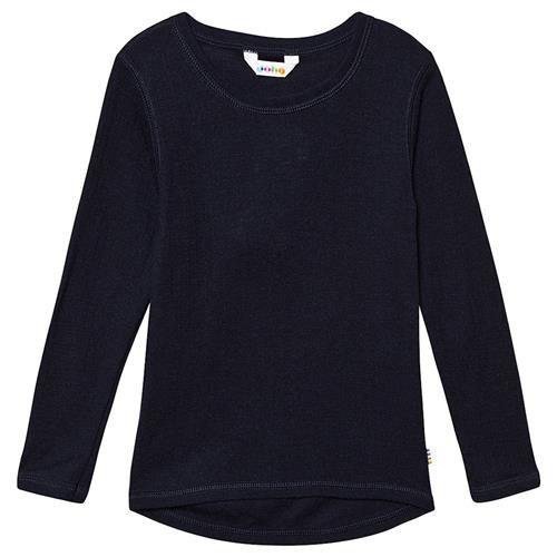 Joha Rib T-shirt Navyblå Navy-70 cm Uld Marineblå  70 cm  Drenge, Piger