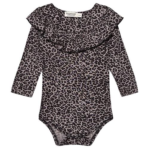 MarMar Copenhagen Bibbi Leo Babybody Grå 1 months  Grå Dyr 1 måneder  Piger