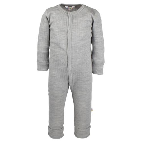 Joha Rib Heldragt Grå Lt. Grey Melange-50 cm Uld Grå  50 cm  Drenge, Piger