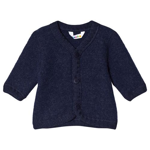 Joha Cardigan Marineblå melange Dark Blue-70 cm Uld Blå  70 cm  Drenge, Piger