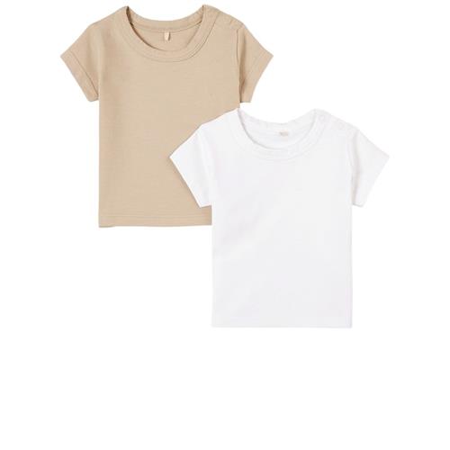 A Happy Brand 2-pak T-shirter Sand 62/68 cm  Beige  62/68 cm  Drenge, Piger