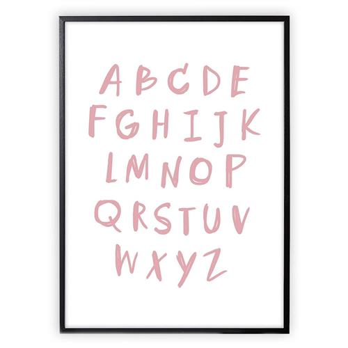 XO Posters Poster Alphabet Pink 50 x 70 cm  Lyserød  50 x 70 cm  Drenge, Piger