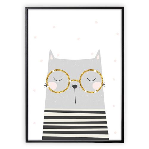 XO Posters Poster Cat One Size  Grå  One Size  Drenge, Piger