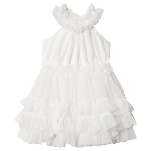 DOLLY by Le Petit Tom Ruffled Chiffon Dance Dress Kjole Off-white 0-1 Y  Hvid  0-1 år  Piger