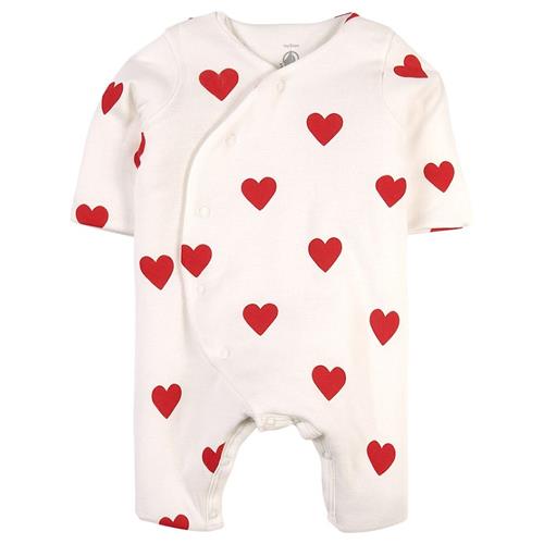 Petit Bateau Hjertemønstret Heldragt Cremefarvet 18 months  Hvid Hjerter 18 måneder  Drenge, Piger