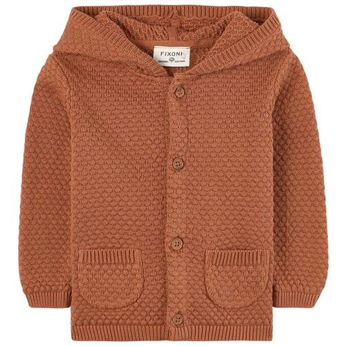 Fixoni Cardigan Med Hætte Lion 62 cm  Brun  62 cm  Drenge, Piger