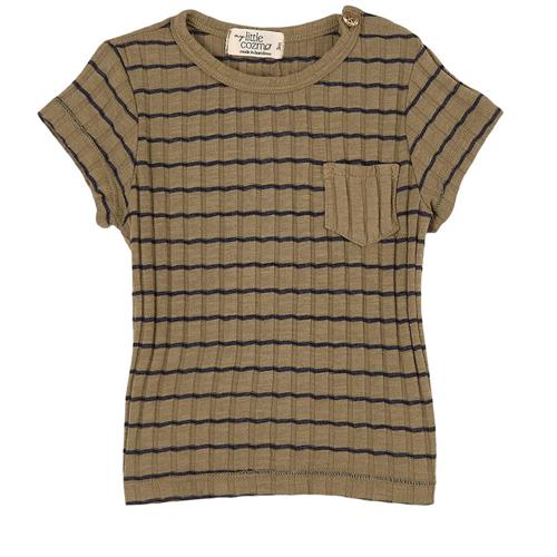 My Little Cozmo Rib Stripe T-shirt Grøn 9 Months  Grøn  9 måneder  Drenge, Piger