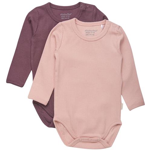 Minymo 2-pak Babybodyer Misty Rose 86 cm  Lyserød  86 cm  Piger