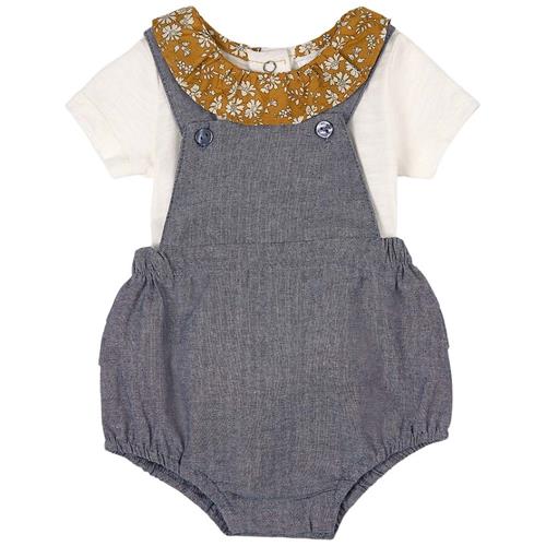 Absorba Romper Sæt Blue Chambray 3 Months  Blå  3 måneder  Piger