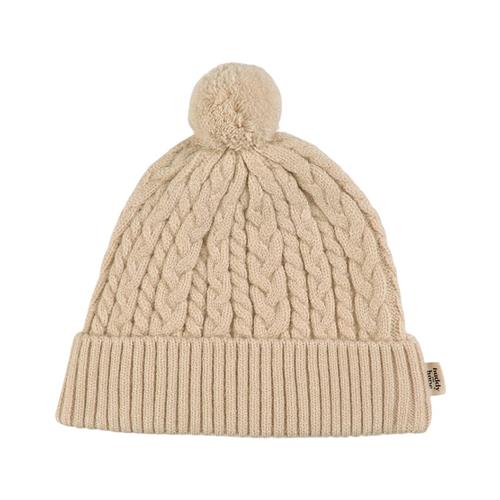 Buddy & Hope Mini Kabelstrikket Hue Off White 48/50 cm  Creme Ensfarvet 48/50 cm  Drenge, Piger