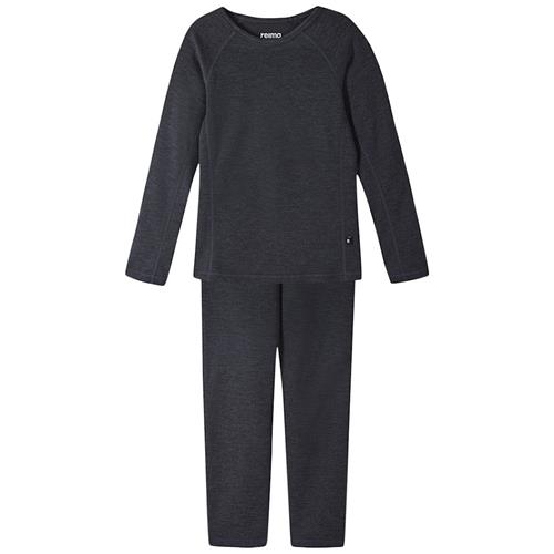 Reima Lani Termisk Basislag-sæt Sort   Black Melange 110 cm  Sort  110 cm  Drenge, Piger