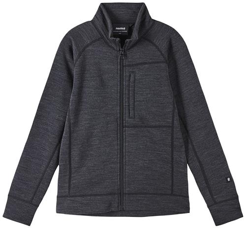 Reima Mahti Uldsweater Sort Melange 116 cm Uld Sort  116 cm  Drenge