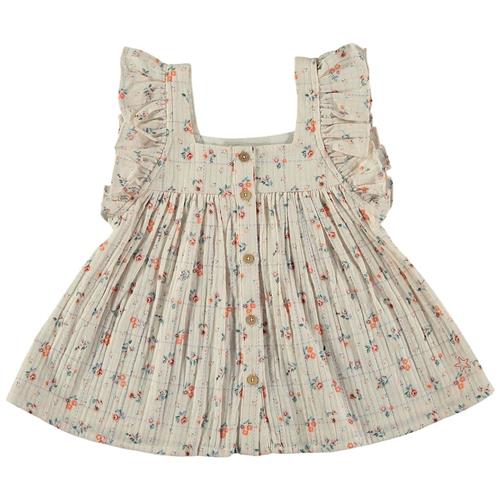 Tocoto Vintage Blomstret Bluse Til Baby Naturhvid 6 Months  Creme  6 måneder  Piger