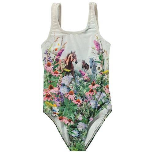 Molo Nika Badedragt Wild Horses 86 cm  Hvid  86 cm  Piger