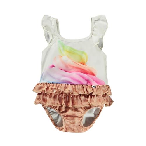 Molo Nalani Badedragt Rainbow Softice 74/80 cm  Creme  74/80 cm  Piger